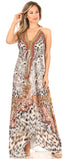 Sakkas Lizi Womens Maxi High-low Halter Handkerchief Long Dress Beach Party
