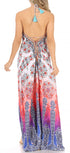 Sakkas Lizi Womens Maxi High-low Halter Handkerchief Long Dress Beach Party