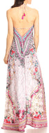 Sakkas Lizi Womens Maxi High-low Halter Handkerchief Long Dress Beach Party