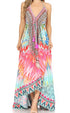 Sakkas Lizi Womens Maxi High-low Halter Handkerchief Long Dress Beach Party