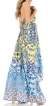 Sakkas Lizi Womens Maxi High-low Halter Handkerchief Long Dress Beach Party