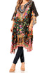 Sakkas Jenni Women's Mid Length Boho Caftan Kaftan Dress Cover up Flowy Rhinestone