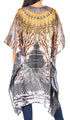 Sakkas Zeni Women's Short sleeve V-neck Summer Floral Print Caftan Dress Cover-up
