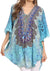 Sakkas Tallulah Wide Circle Blouse V Neck Top With Tassle Ties And Rhinestones