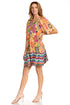 Sakkas Eliza Women's Cocktail Short Sleeve Floral Print Boho Dress Summer Casual