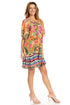 Sakkas Eliza Women's Cocktail Short Sleeve Floral Print Boho Dress Summer Casual