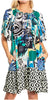 Sakkas Eliza Women's Cocktail Short Sleeve Floral Print Boho Dress Summer Casual