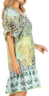 Sakkas Eliza Women's Cocktail Short Sleeve Floral Print Boho Dress Summer Casual