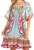 Sakkas Eliza Women's Cocktail Short Sleeve Floral Print Boho Dress Summer Casual