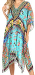 Sakkas Kristy Long Tall Lightweight Caftan Dress / Cover Up With V-Neck Jewels