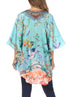 Sakkas Tallulah Wide Circle Blouse V Neck Top With Tassle Ties And Rhinestones