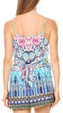 Sakkas Sade Colorful Sleeveless Short Romper with Pockets and Rhinestones