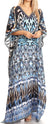 Sakkas Anahi Flowy Design V Neck Long Caftan Dress / Cover Up With Rhinestone