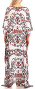 Sakkas Anahi Flowy Design V Neck Long Caftan Dress / Cover Up With Rhinestone