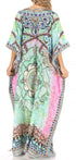 Sakkas Anahi Flowy Design V Neck Long Caftan Dress / Cover Up With Rhinestone