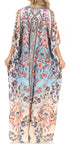 Sakkas Anahi Flowy Design V Neck Long Caftan Dress / Cover Up With Rhinestone