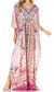 Sakkas Anahi Flowy Design V Neck Long Caftan Dress / Cover Up With Rhinestone