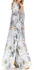 Sakkas Anahi Flowy Design V Neck Long Caftan Dress / Cover Up With Rhinestone