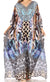 Sakkas Anahi Flowy Design V Neck Long Caftan Dress / Cover Up With Rhinestone