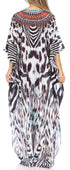 Sakkas Georgettina Flowy Rhinestone V Neck Long Caftan Dress/Cover Up