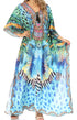 Sakkas Georgettina Flowy Rhinestone V Neck Long Caftan Dress/Cover Up