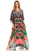 Sakkas Georgettina 2025 Flowy Rhinestone V Neck Long Caftan Dress / Cover Up