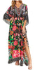 Sakkas Georgettina 2025 Flowy Rhinestone V Neck Long Caftan Dress / Cover Up