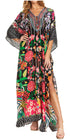 Sakkas Georgettina 2025 Flowy Rhinestone V Neck Long Caftan Dress / Cover Up