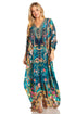 Sakkas Georgettina 2025 Flowy Rhinestone V Neck Long Caftan Dress / Cover Up