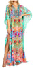 Sakkas Georgettina 2025 Flowy Rhinestone V Neck Long Caftan Dress / Cover Up