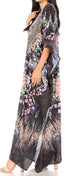 Sakkas Georgettina Flowy Rhinestone V Neck Long Caftan Dress/Cover Up