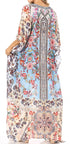 Sakkas Georgettina Flowy Rhinestone V Neck Long Caftan Dress/Cover Up
