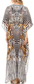 Sakkas Georgettina Flowy Rhinestone V Neck Long Caftan Dress/Cover Up