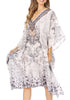 Sakkas MiuMiu Ligthweight Summer Printed Short Caftan Dress / Cover Up