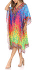 Sakkas MiuMiu Ligthweight Summer Printed Short Caftan Dress / Cover Up