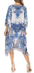 Sakkas MiuMiu Ligthweight Summer Printed Short Caftan Dress / Cover Up