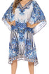 Sakkas MiuMiu Ligthweight Summer Printed Short Caftan Dress / Cover Up