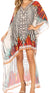 Sakkas Laisson Flowy Hi Low Caftan Rhinestone Boxy V Neck Dress Top Cover / Up