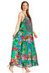 Sakkas Sofia Women's Spaghetti Strap V-neck Floral Print Summer Casual Maxi Dress