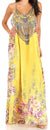 Sakkas Sofia Women's Spaghetti Strap V-neck Floral Print Summer Casual Maxi Dress