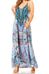Sakkas Sofia Women's Spaghetti Strap V-neck Floral Print Summer Casual Maxi Dress