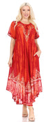 Sakkas Devora Women's Maxi NightGown Caftan Kaftan Dress Tie Dye Batik & Corset