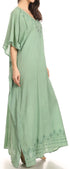 Sakkas Favi Womens Casual Long Maxi Dress Caftan Cover Up Loungewear in Rayon
