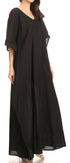 Sakkas Favi Womens Casual Long Maxi Dress Caftan Cover Up Loungewear in Rayon