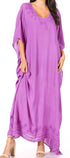 Sakkas Favi Womens Casual Long Maxi Dress Caftan Cover Up Loungewear in Rayon