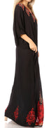 Sakkas Leonor Women's Boho Casual Long Maxi Caftan Dress Kaftan Cover-up LougeWear