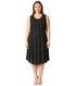 Sakkas Maya Midi Floral Embroidered Sleeveless Button Up Rayon Dress