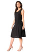 Sakkas Maya Midi Floral Embroidered Sleeveless Button Up Rayon Dress