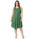 Sakkas Maya Midi Floral Embroidered Sleeveless Button Up Rayon Dress