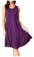 Sakkas Maya Midi Floral Embroidered Sleeveless Button Up Rayon Dress